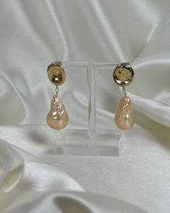 Molten Baroque Earrings - Champagne Peach