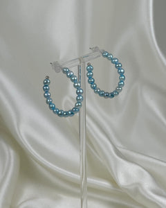 Baby Blue Pearl Hoop