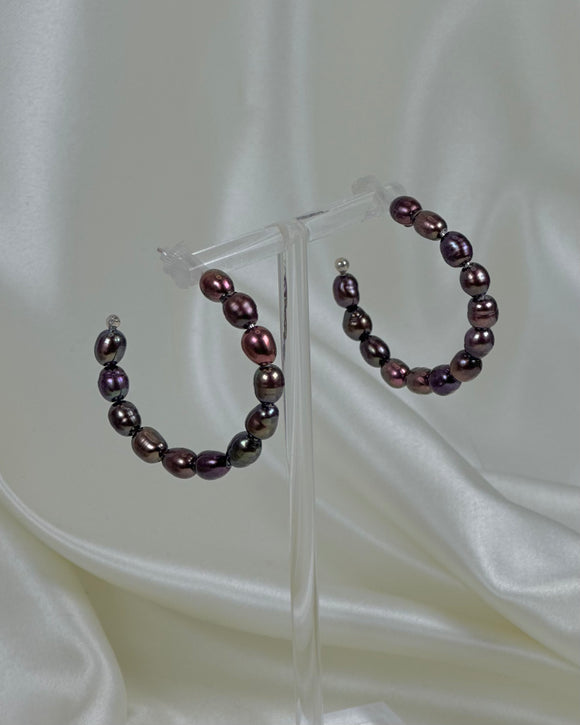 Burgundy Pearl Hoop