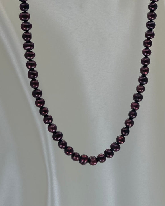 Burgundy Pearl Necklace